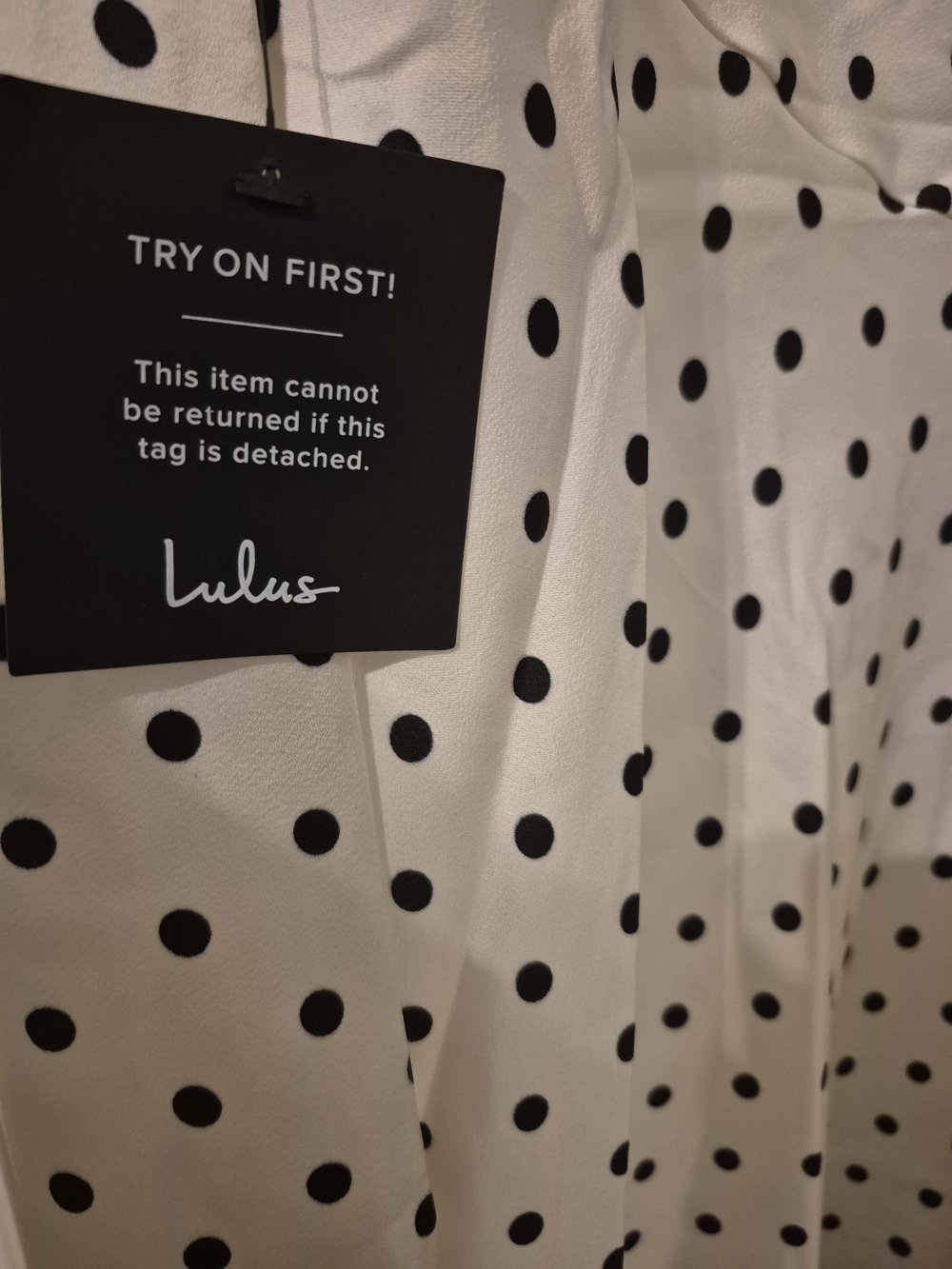 Lulu's Cream and Black Polka Dot Slip Dress - Picture 5 of 7
